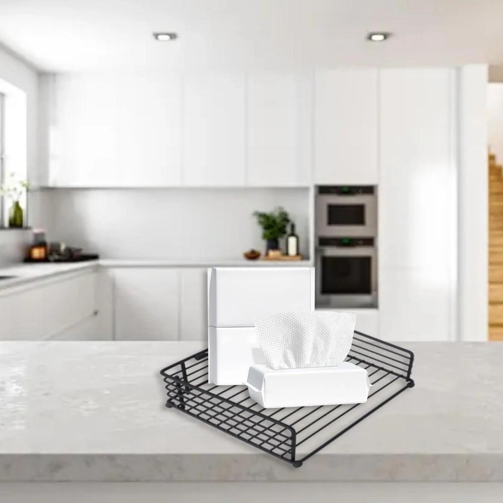 Square Design Paper Napkin Organizer Vertical Tissue Organizer  Desktop Placement