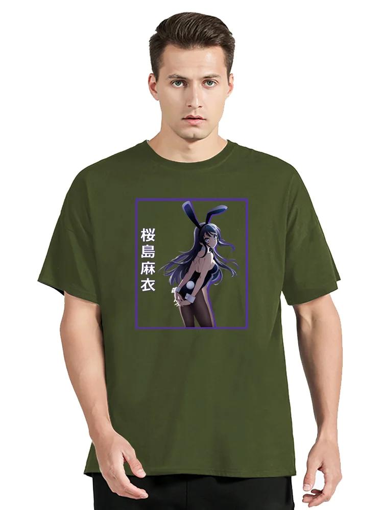 Men Rascal Does Not Dream of Bunny Girl Senpai Aobuta Anime T-Shirt Funny Tops Mai Sakurajima Cotton Tees Harajuku TShirt