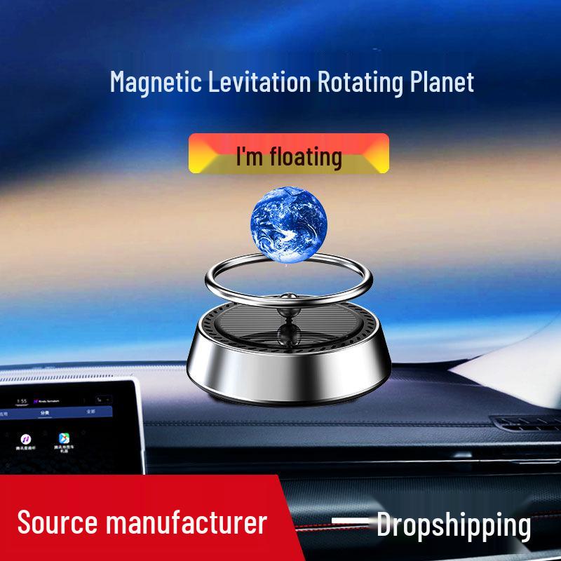 Solar-Powered Aromatherapy Car Ornament: Rotating Mars & Earth Scents with Light Activation