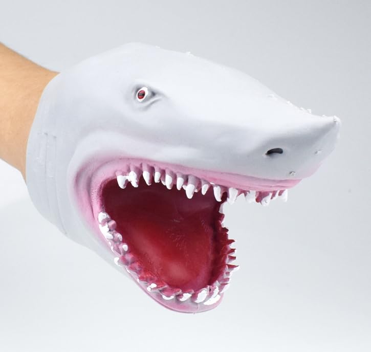 speed mao sea creature shark hand puppet gray