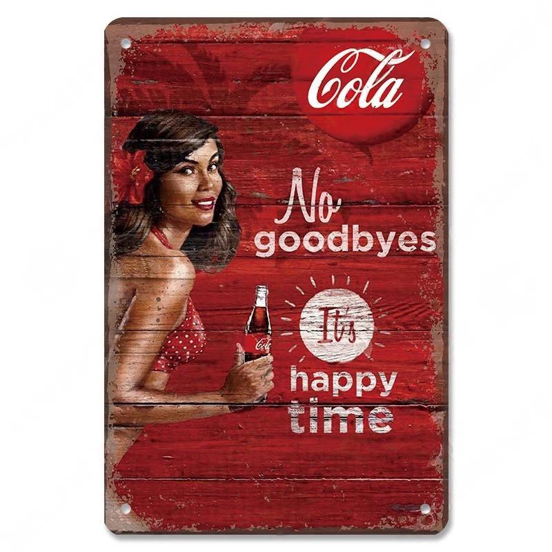 Vintage Cola PinUp Girls Metal Poster Tin Signs Retro Wall Art Decor for Bar Pub Garage Club Man Cave Cafe