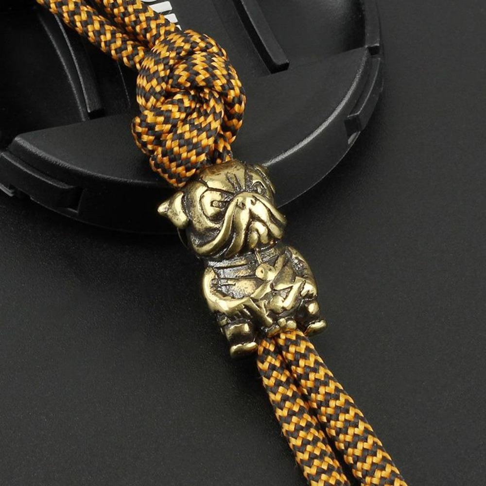 DIY Small Dog Knife Beads Pendant Vintage Brass Copper Paracord Bead