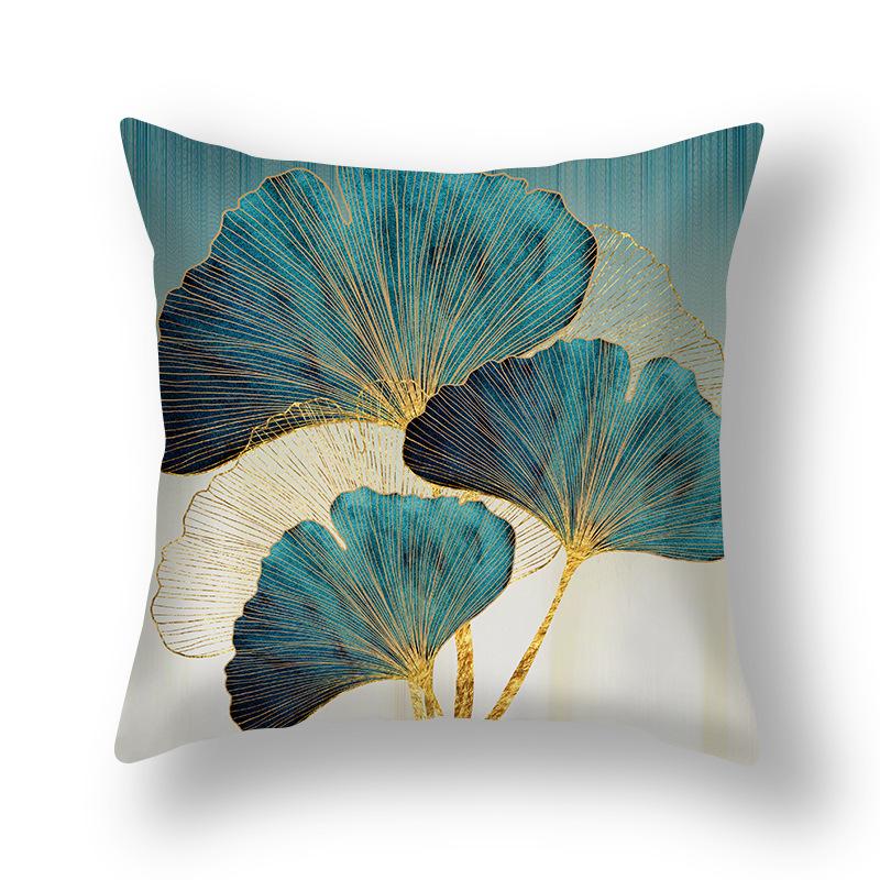 Short Plush Pillowcase, Simple and Versatile Ginkgo Leaf Pillow, Modern Decorative Sofa Pillow, Cushion