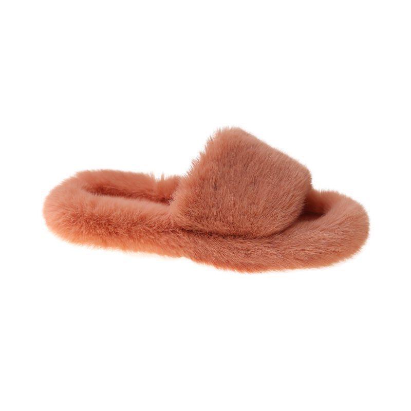 

Plush fluffy fashion slippers women wear thick-soled fluffy dragging red shoes spring and autumn fluffy network 2025 autumn and winter new models 40 помаранчевий