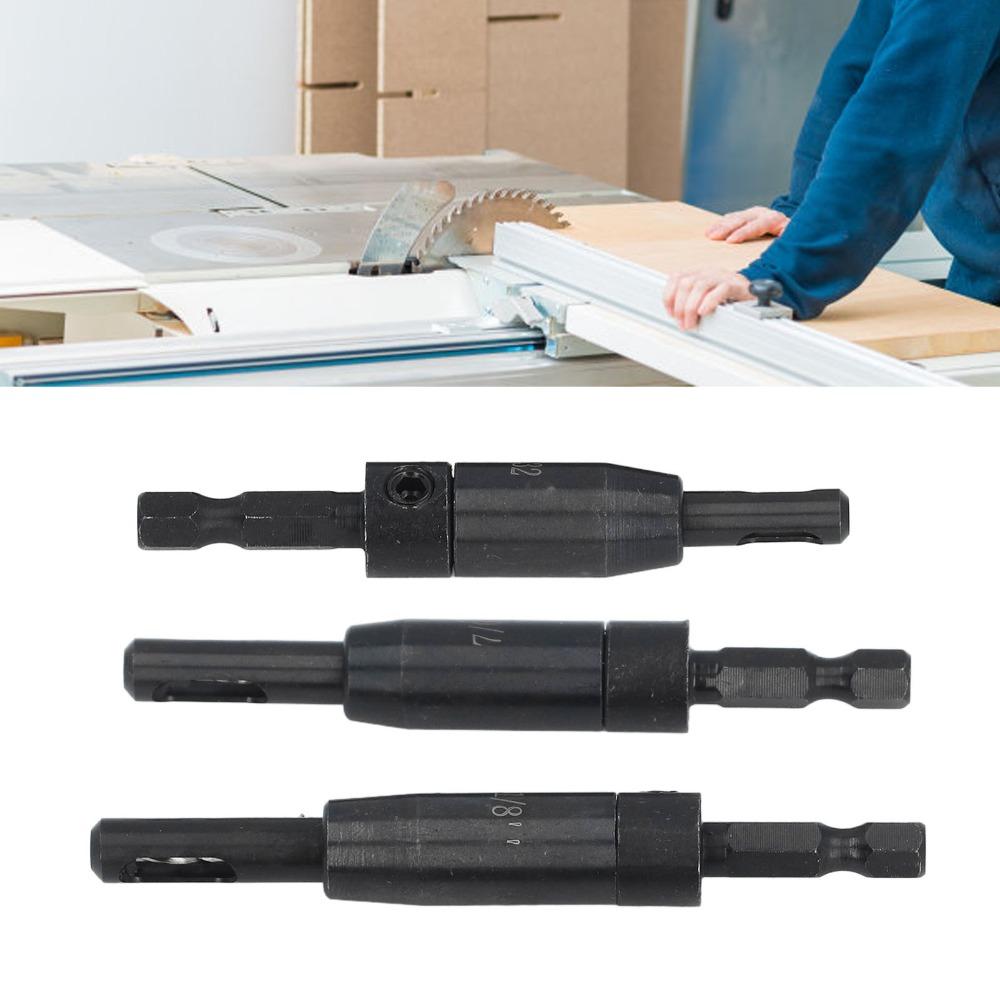 3 PCS Hex Shank Hinge Drill Bit Center Hinge Drill Bit  Cabinet and Door Hinge Installation