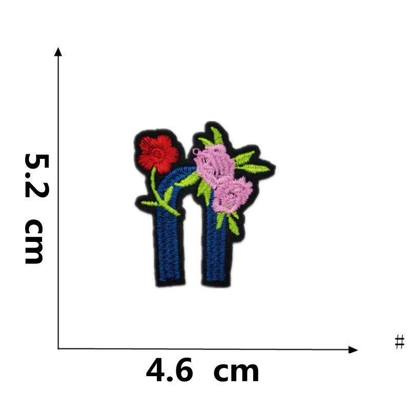 Rose Plum Blossom Embroidered Iron-On Fabric Patch for Clothing Decoration