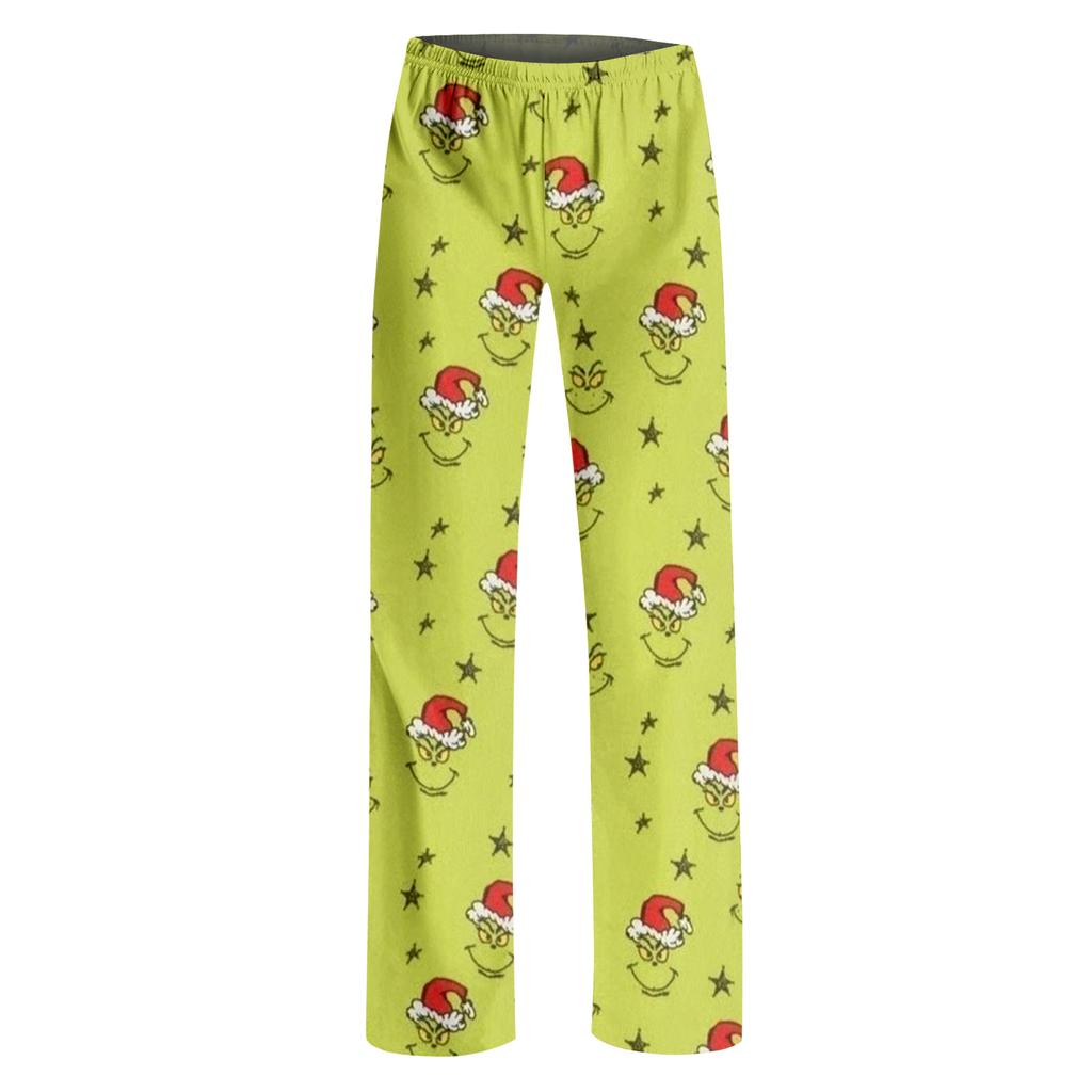 Pyjamasbukser Nattøy Fritidssnor Elastisk midje Bukser Komfortable Rette Yoga Løse Bukser