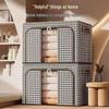 Houndstooth Foldable Storage Box with Lid - Moisture-Proof Organizer for Clothes, Duvets, and Toys