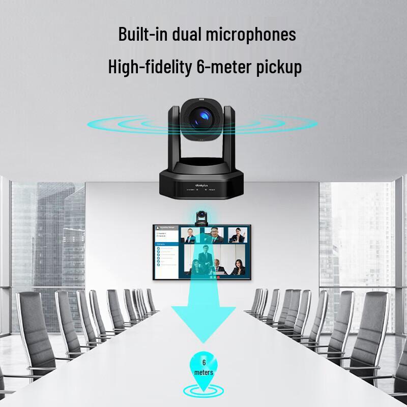 Lenovo AI Tracking PTZ Video Conference Camera with Mic