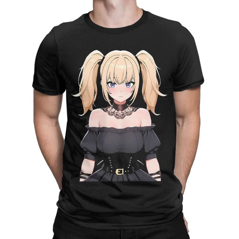 Grok Ani Sticker Waifu Anime 100%Pure Cotton T Shirts  Trending Tshirt for Men Summer Fun Custom DIY Short Sleeve Tops