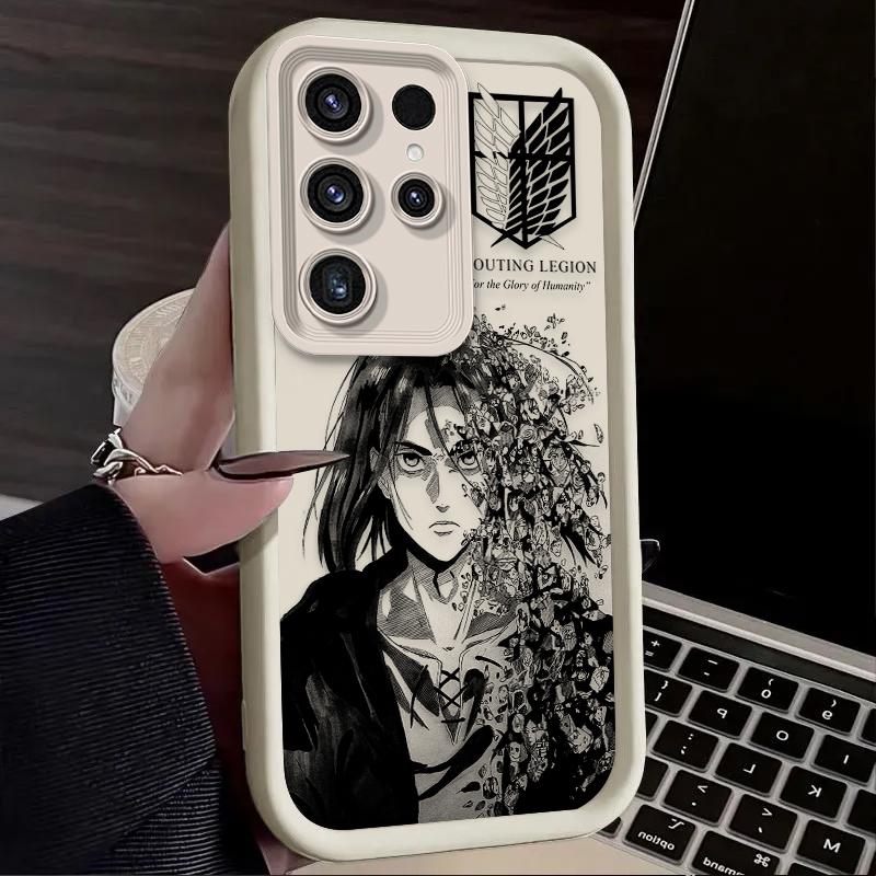 Anime Attack on Titan Eren Soft Case For Samsung Galaxy S24 S25 S23 Ultra S22 S21 Plus FE A36 A26 A16 A06 A56 A15 A25 A35 A55 5G