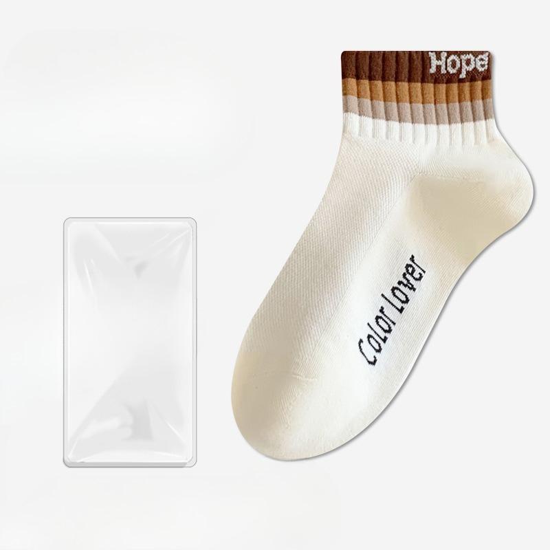 Female Autumn and Winter New Cotton Mesh Breathable Deodorant Perspirant Not To Drop Heel Socks