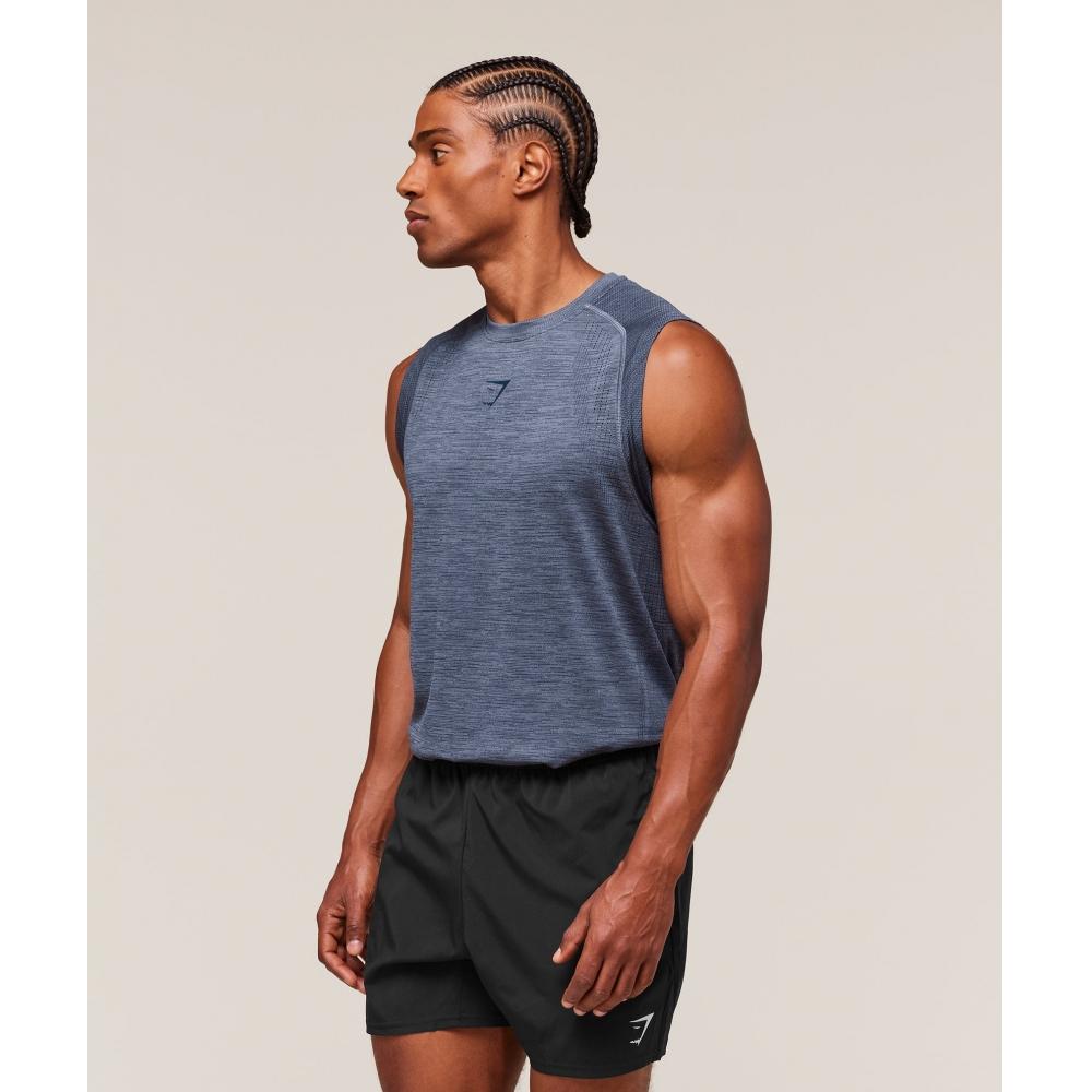 Gymshark Versatile Seamless Tank Iron Blue Navy A3b2v Uc8n