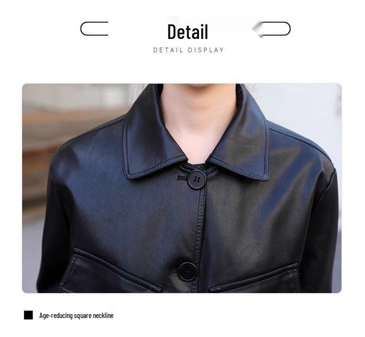 Women's Slimming Motorcycle Leather Jacket - Short, Versatile, Spring/Autumn 2025 Fashion for Petite Sizes