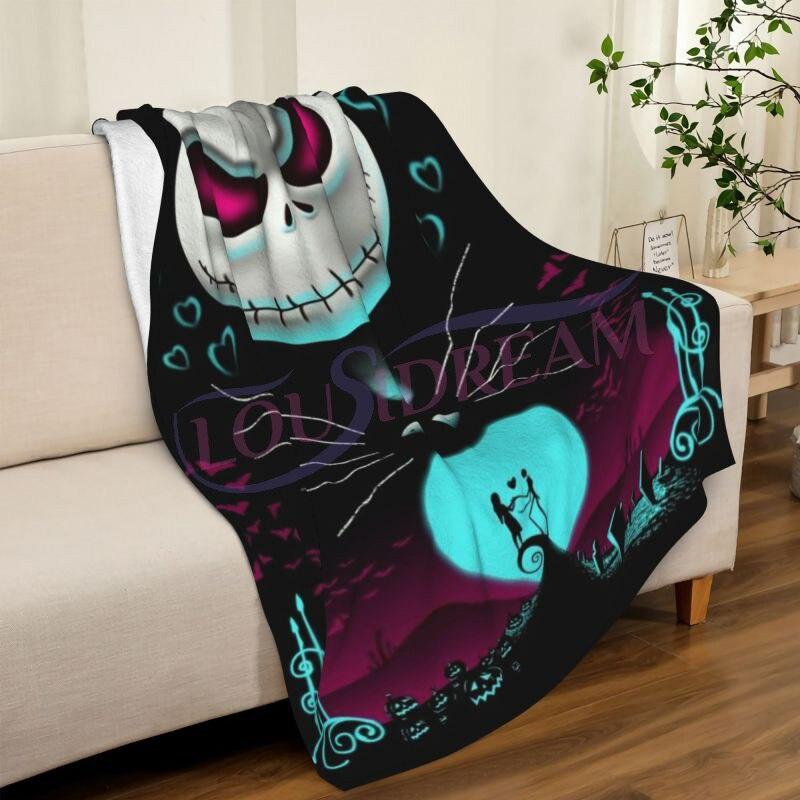 Skull Lover Series Blanket 3D Print Fashion Halloween Lover Flannel Sofa Blanket Blanket Unique Skull Christmas Throw Blanket