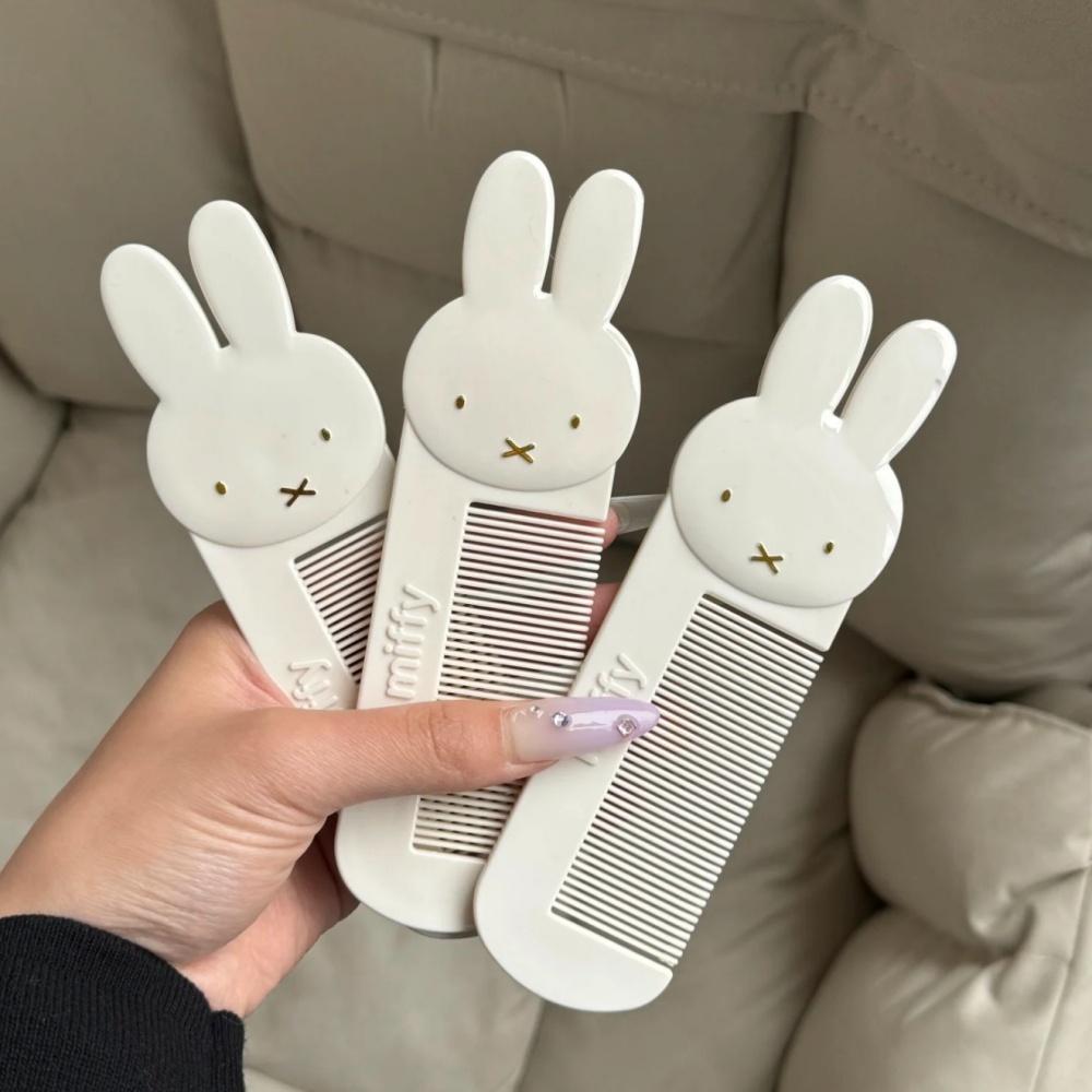 Cute Miffy Kawaii Anti-static Hair Comb Cartoon Rabbit Home Close Tooth Comb Portable Straight Hair Long Hair Comb Girl Gift