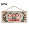 Welcome Door Hanger Christmas Wood Hanging Sign with Jute Rope, Have Yourself A Merry Xmas Theme Board Little Rustic for Home Cafe Bar Decor Durable