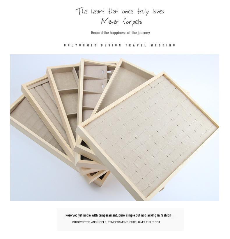 Minimalist Solid Wood Jewelry Display Tray for Rings, Necklaces, Bracelets, Watches, and Bangles