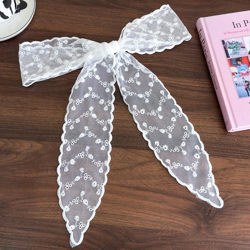 Sweet Sen Style White Lace Long Hair with Butterfly Tie Hair Rope Vigorous Girl Braid Versatile Hair Braiding Magic Weapon