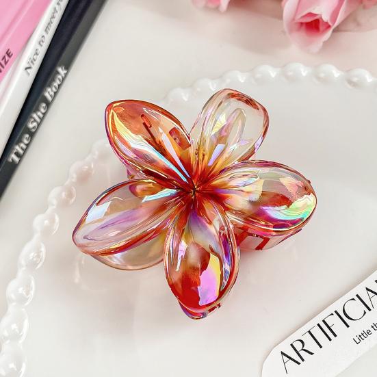 Women Hair Claw Candy Color Flower Shape Hair Clip Elegant Anti-slip Hair Fixing Back Head Hairpin Hair Accessories