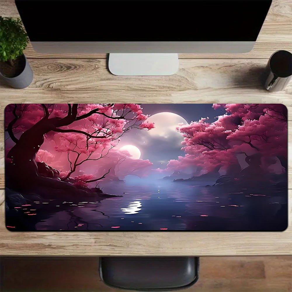 1 pezzo Tappetino Mouse Grande Fiore di Ciliegio Giapponese Tappetino Computer Tappetino Scrivania Tappetino Tastiera Ufficio Gaming Tappetino Tavolo