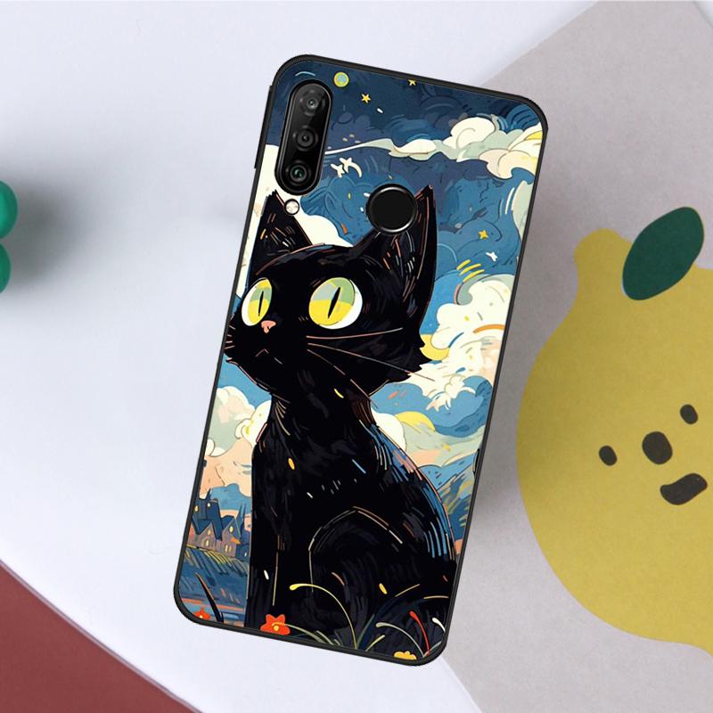 

Funny Cute Cat For Huawei Nova 10 9 SE 11 Pro Y60 Y70 Y90 Y61 Y91 Y72 Y73 12i 11i 8i P20 P40 P30 Lite Case Huawei P60 Pro