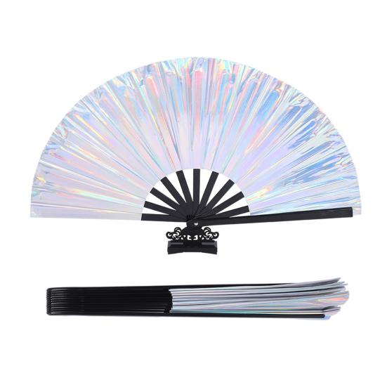 Holografische Vouwventilator Grote Iridescente Handventilator Draagbare Zomer Koelventilator Decoratie Dansoptreden Rekwisieten Feestaccessoires