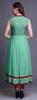 Bimba Aquamarine Green Damask Printed Women Designer Mandarin Collar Anarkali Dress Indian Ethnic Kurta