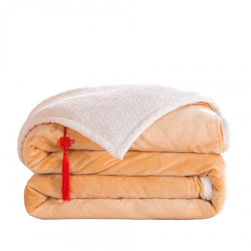 Double-Layer Thick Fleece Blanket Coral Velvet Throw Bed Office Sofa All Season Soft Warm