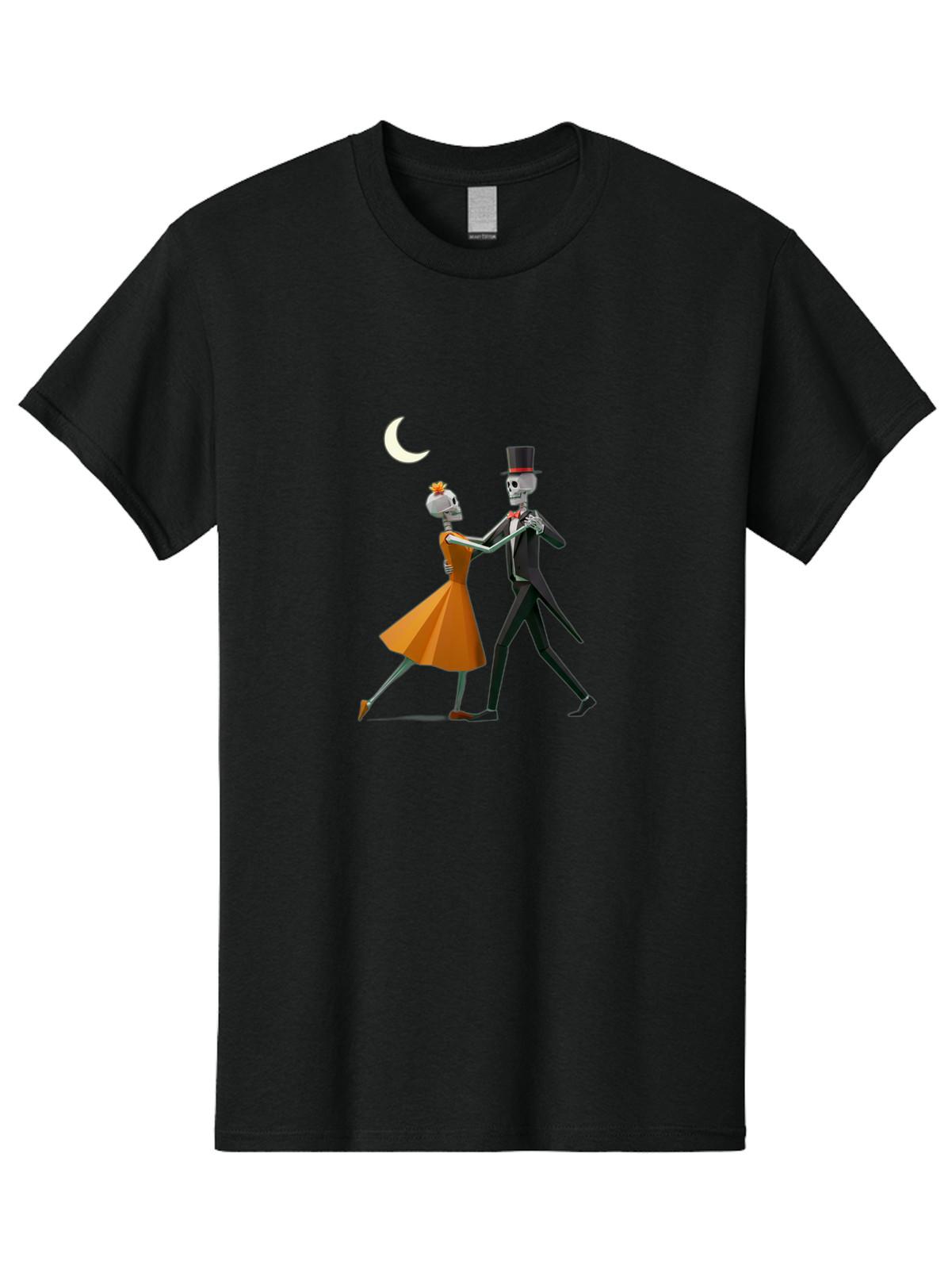 Dancing-Skeletons-2 Mens Graphic Tee, 100% Cotton, Casual Summer Wear S