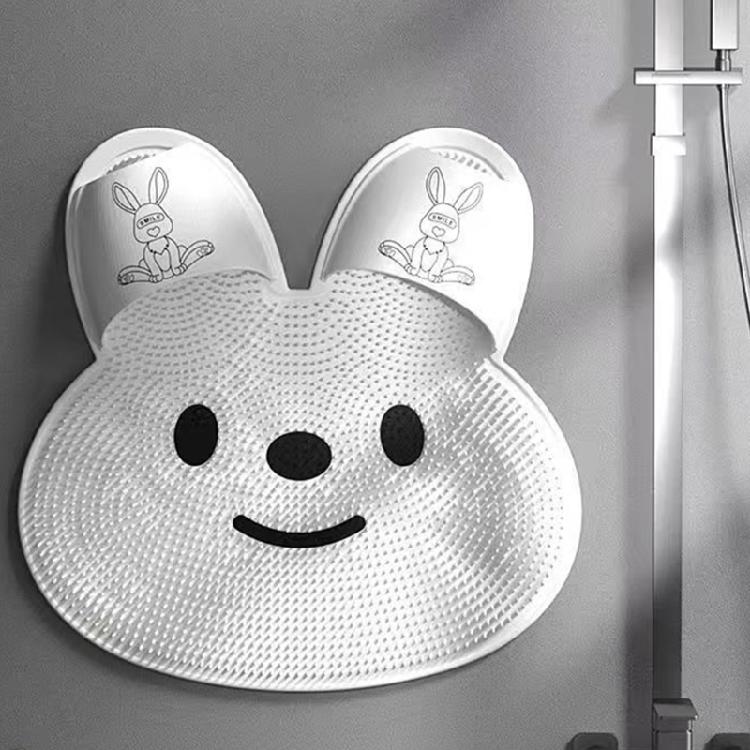 Badezimmermatte Badezimmer-Sicherheitsmatte Silikon Peeling Duschmatte Mit Süßem Hasendesign Für Fußgesundheit 30cm