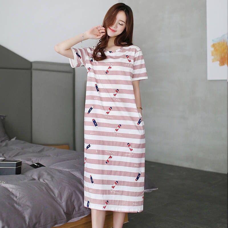 Women's Korean Style Cute Cartoon Maternity Pajamas - Short Sleeve Homewear for Summer