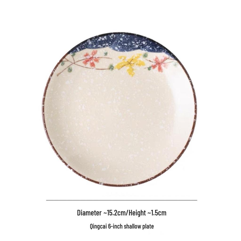Hand-Painted Retro 6-Inch Round Ceramic Plate - Bone Dish, Spittoon, Tea Snack, Dried Fruit, Small Snack, Pastry Plate.