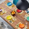 pinata Sunflower Linen Square Spring Placemats Set of 6, Sunflower Kitchen Decor, Vintage Spring Summer Sunshine Gnome Truck Table Mats for Farmhouse