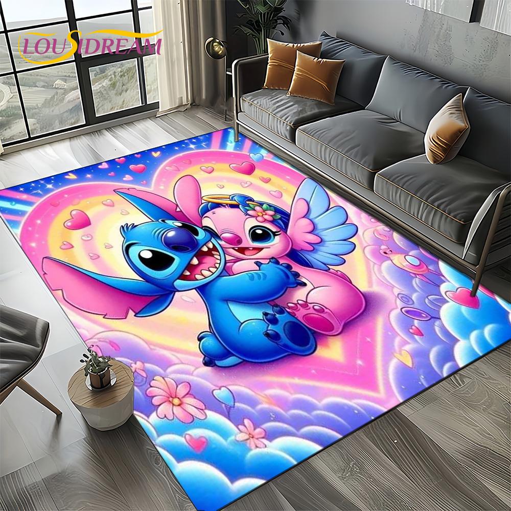 27 Style Cute Stitch Cartoon 3D Carpet Rug for Home Living Room Bedroom Sofa Doormat Decor,Child Non-slip Floor Mat Gifts