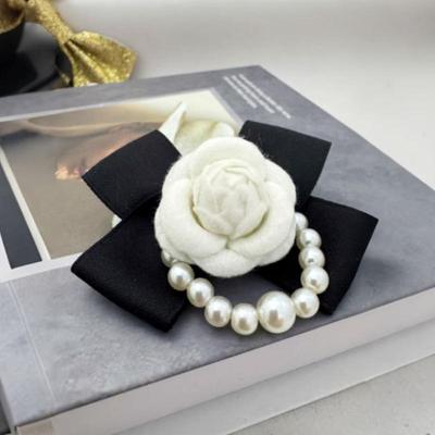 Fabric Camellia Flower Brooch Bow Tie Ladies College Style Shirt Collar Pins Vintage Wedding Party Brooches For Women