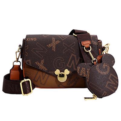2023 High Quality Wide Strap PU Leather Women's Handbag Famous Brand Designer Lady's Shoulder Square Bags Cross Body Handbags