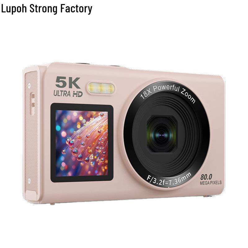 5K HD Dual-Screen Digital Camera with WIFI Transfer: Ultra-Clear Portable Selfie Cam for Students