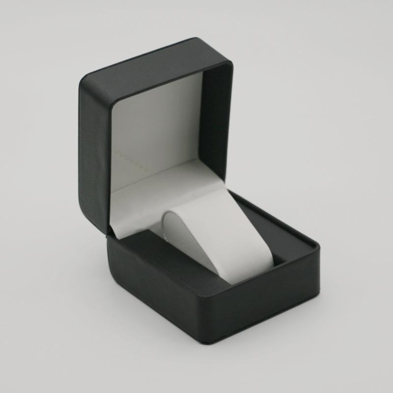 Black Single Watch Gift Box with Pillow PU Leather Wristwatch Display Case Organizer for Men Clamshell PU Leather Watch Case