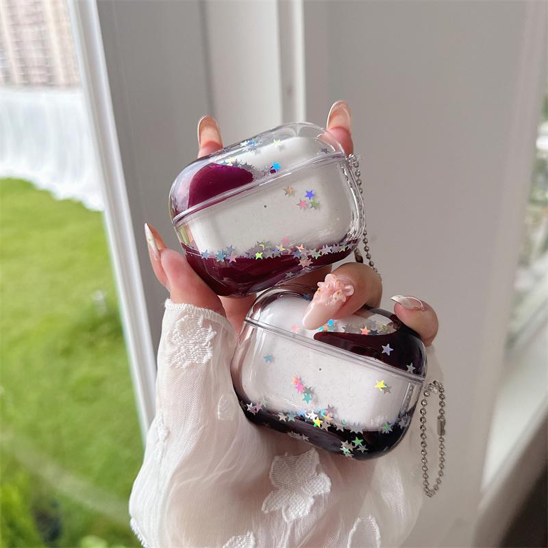 Dynamic Liquid Earphone Case for AirPods Pro Cover Para El Airpod 4 3 2  Protective Hard Headphone Brilliant Stars Fundas