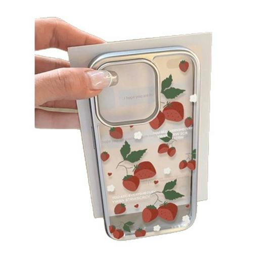 Creative Strawberry Phone Case for iPhone 11-15, Compatible with Apple 14 Pro Max, Soft, and Stylish for Women