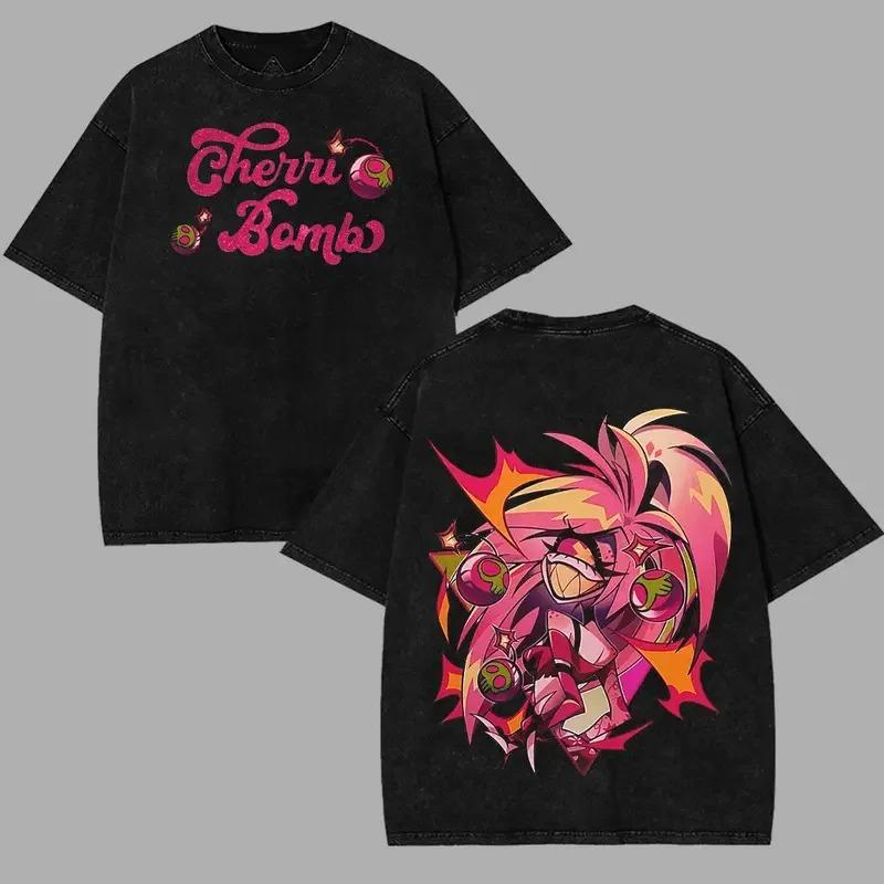 

Hazbin Hotel Alastor Unisexga Printed Tshirt Unisex Clothing Harajuku Vintage Washed Oversized Clothes High Quality Cotton Tops 4XL