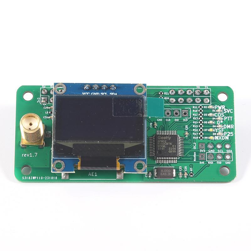 DMR/P25/YSF/DSTAR MMDVM Gateway Hotspot | OLED Display & Antenna Expansion Board for Digital Radio