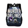 Murder Drones Backpack Durable Fashionable Cartoon Zipper Large Capacity Backpack Best Birthday Gift for Boy and Girl