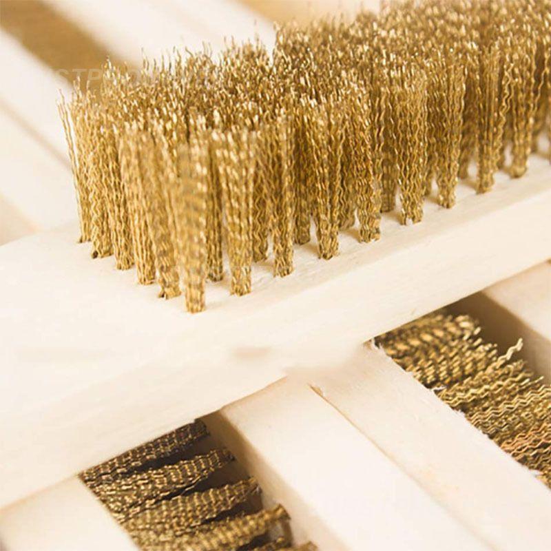 1~10PCS Polishing Grinding Brass Copper Wire Brush Steel Brush With Wooden Handle Nylon Wire Brush For Jewelry Rust Paint