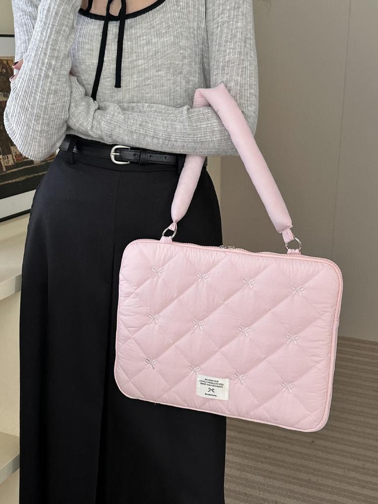 INS Bow Knot Notebook Shoulder Bag: Versatile Sweet Design for MacBook 13.3-Inch