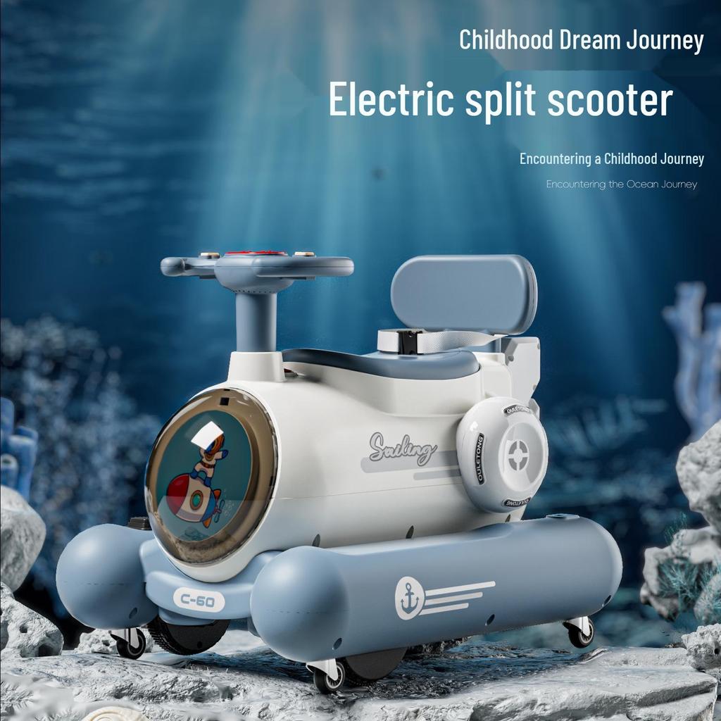 Children's Electric Scooter Car with Lights & Music for Ages 2-6
