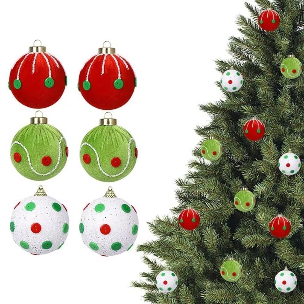 6pcs New Foam Christmas Ball Wrap Cloth 8cm Xmas Tree Ornament Xmas Tree Charm Party Decoration