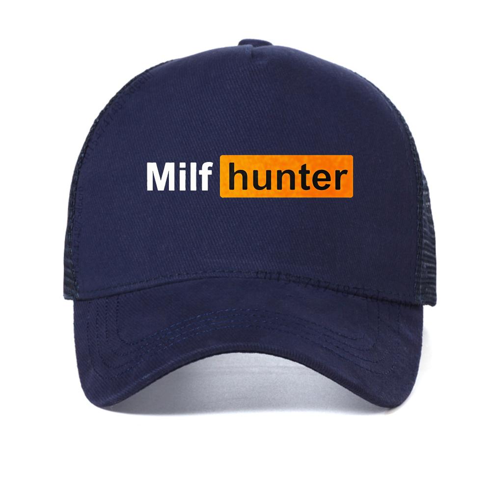 MILF Hunter Funny Adult Humor Joke for Men Who Love Milfs Baseball Cap Men Graphic  Street Casual Hat Casual Mesh Snapback Caps