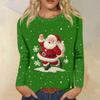 Women's Loose Comfortable Casual Fashion Round Neck Christmas Print Long Sleeve Hoodie